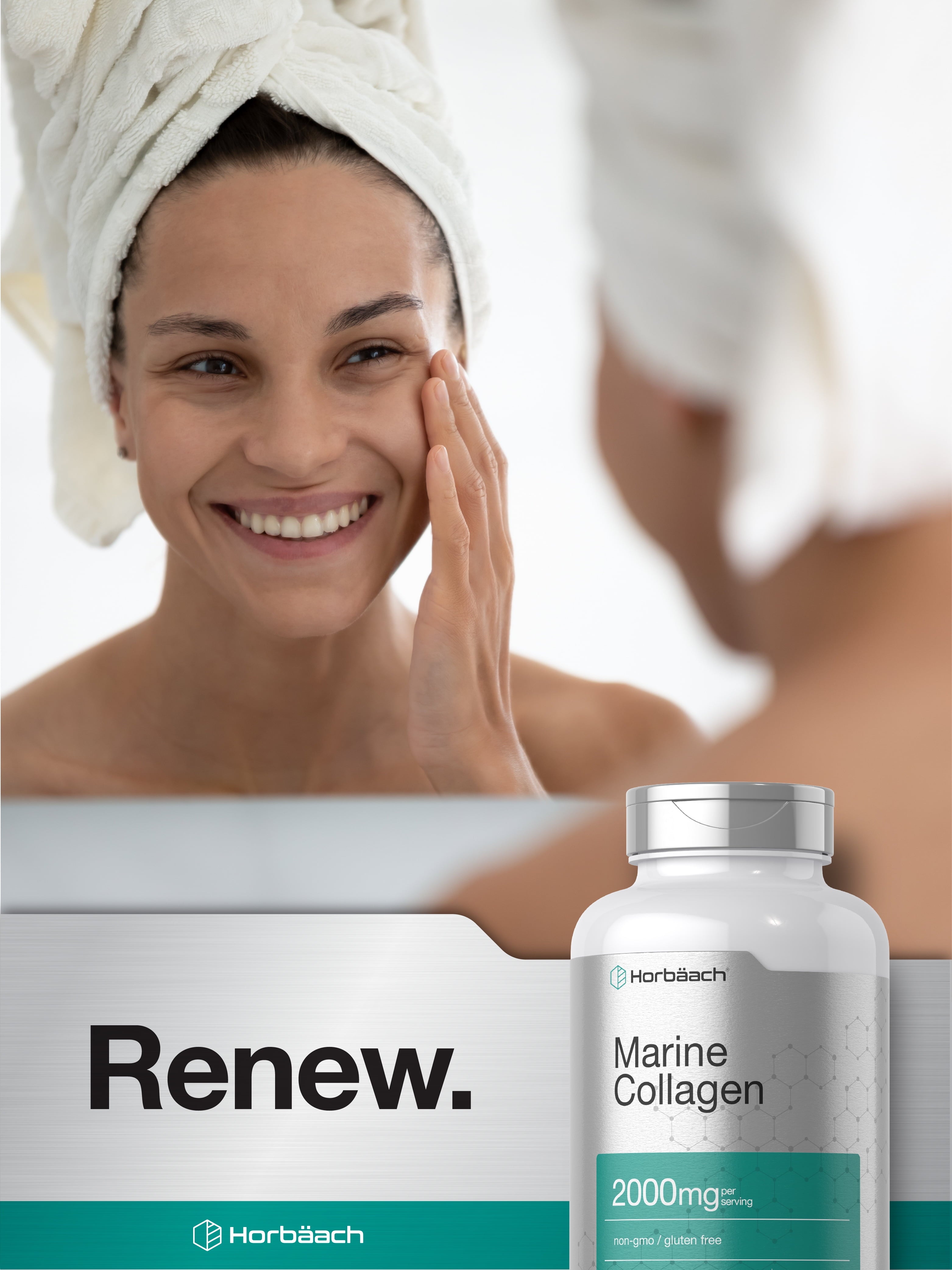 Marine Collagen Peptides 2000Mg | 180 Caplets | Non-Gmo, Gluten Free Supplement | by